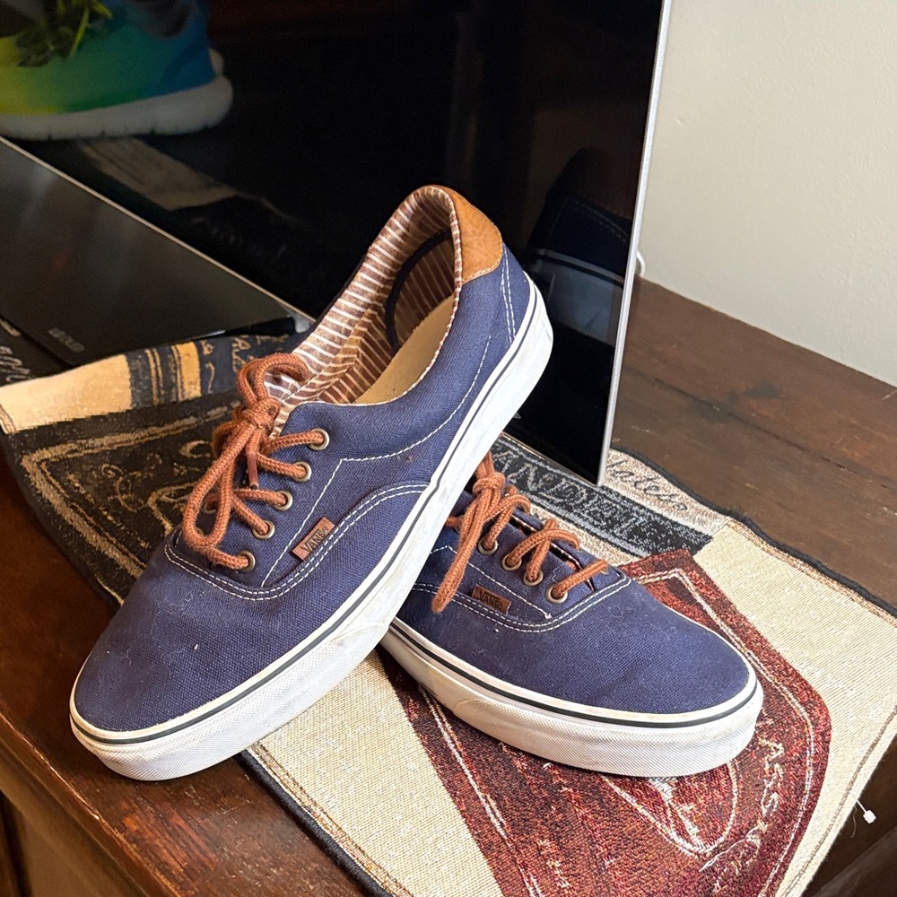 NWOT Vans Men's Blue and Brown Sneakers